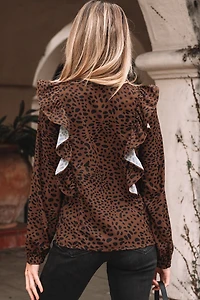 Threaded Pear Women's Collins Ruffled Puff Sleeve Blouse
