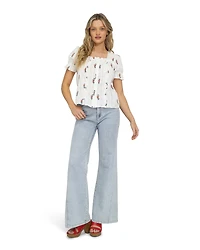 Belle & Bloom Womens Wild Garden Floral Blouse