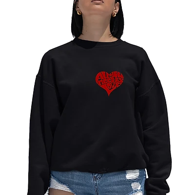 LA Pop Art All You Need is Love - Women's Word Crewneck Sweatshirt