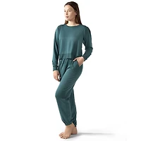 MeMoi Women's Pleated Jogger Pants and Long Sleeve Shirt Set