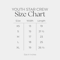 The Juniper Shop - Stars and Stripes Slanted Cursive Puff Print Youth Short Sleeve Star Tee