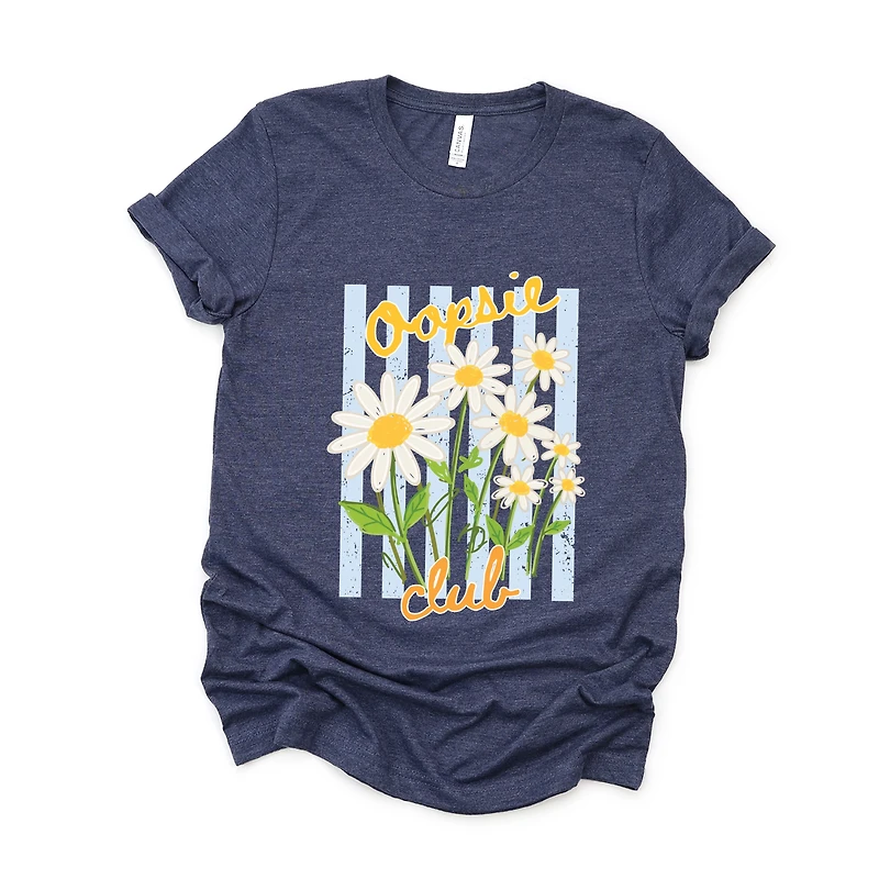 Simply Sage Market - Women's Short Sleeve Graphic T-Shirt Oopsie Daisy Club Stripes