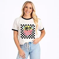 Simply Sage Market - Checkered Summer Vibes Women's Ringer Graphic T-Shirt