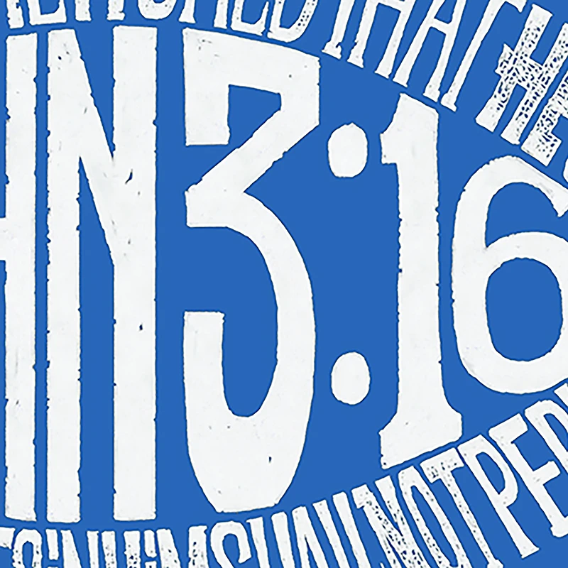 LA Pop Art Men's Word T-Shirt - John 3:16 Fish Symbol