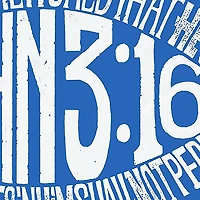 LA Pop Art Men's Word T-Shirt - John 3:16 Fish Symbol