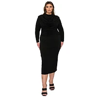 L I V D Women's Plus Aurora Ruffled Bodycon Dress