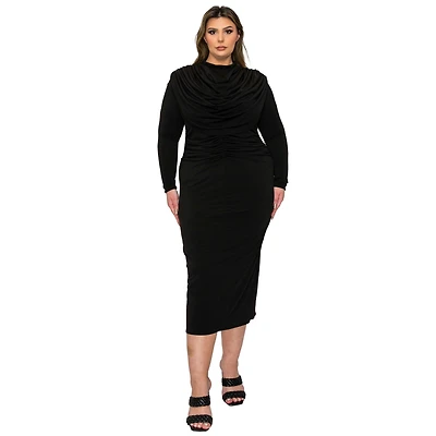 L I V D Women's Plus Aurora Ruffled Bodycon Dress