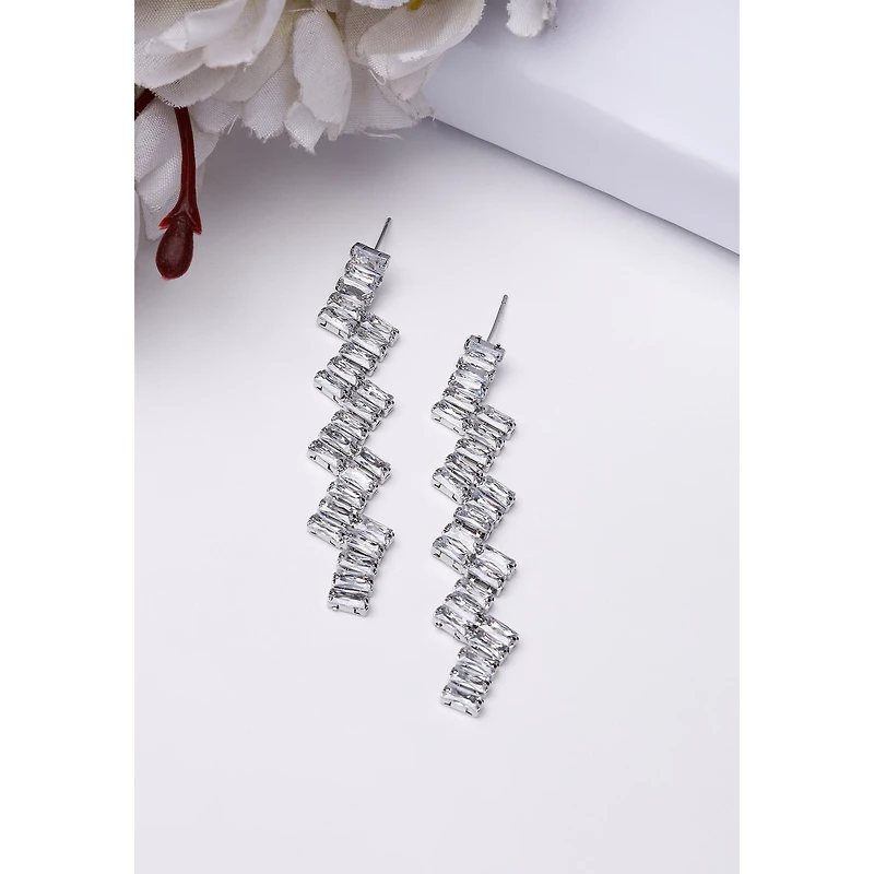 AGP PARIS Womens Elegant Zigzag Drop Earrings