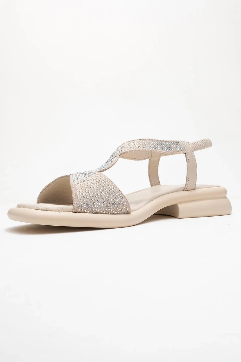 Forever & Always Womens Sieglinde Embellished Leather Sandals