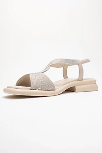 Forever & Always Womens Sieglinde Embellished Leather Sandals