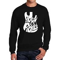 LA Pop Art Rock And Roll Guitar - Men's Word Crew Sweatshirt