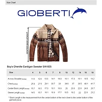 Gioberti Boys Knitted Chenille Cardigan Sweater with Flannel Lining