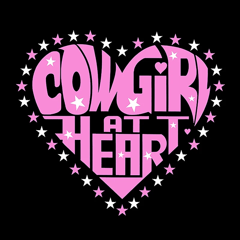 LA Pop Art Cowgirl at Heart - Women's Word Hooded Sweatshirt