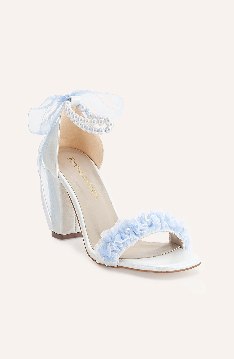 Forever & Always Womens Michelle Lace Bridal Sandals with Pearls