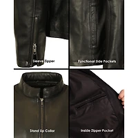 Gioberti Men's Sheepskin Classic Style Leather Jacket