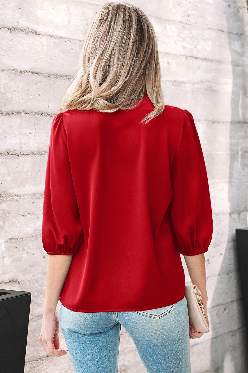 Threaded Pear Women's Paislee 3 4 Sleeve Blouse