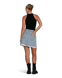 Belle & Bloom Womens Dance With Me Denim Mini Skirt