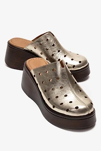 Forever & Always Womens Nives Leather Wedge Sandals