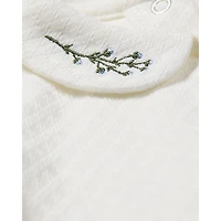 MeMoi Baby Unisex "Blue Buds Sweetest Bloom" Cotton/Rayon Embroidered Footie
