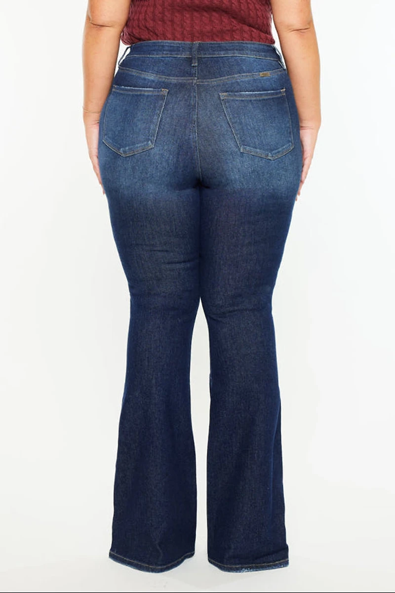Kancan Women's Plus High Rise Flare Jeans Solange