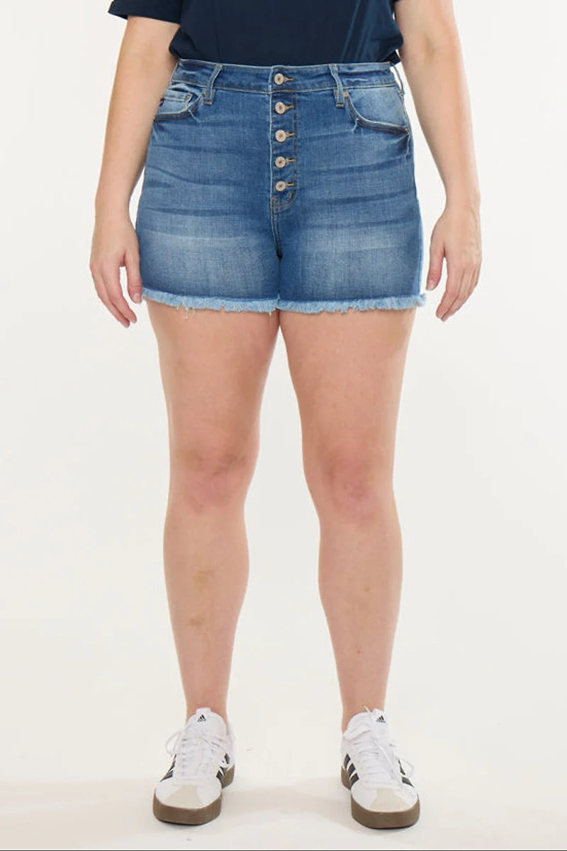KanCan Women's Plus High Rise Shorts Devon