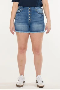 KanCan Women's Plus High Rise Shorts Devon