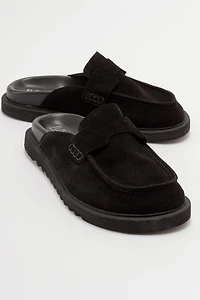 Forever & Always Womens Laven Suede Leather Mules