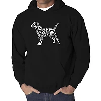 LA Pop Art Dog Paw Prints - Men's Word Hooded Sweatshirt