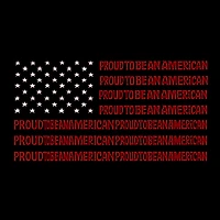 LA Pop Art Proud To Be An American - Women's Word Hooded Sweatshirt