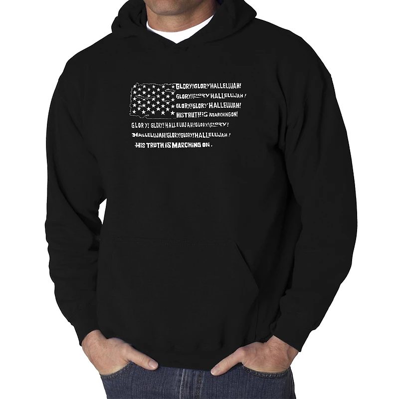 LA Pop Art Glory Hallelujah Flag - Men's Word Hooded Sweatshirt