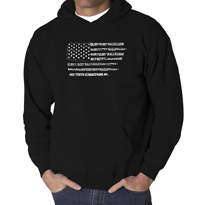 LA Pop Art Glory Hallelujah Flag - Men's Word Hooded Sweatshirt
