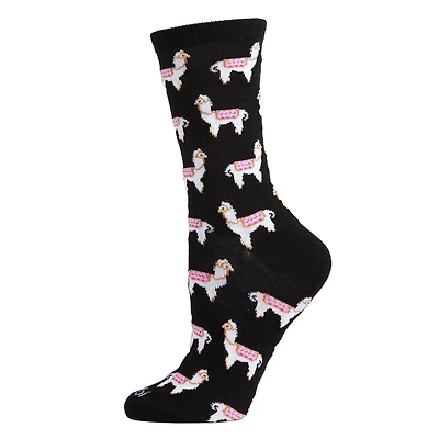 MeMoi Llamas Bamboo Blend Crew Socks