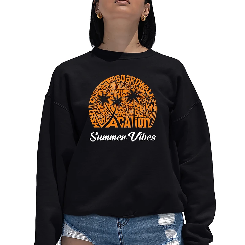 LA Pop Art Summer Vibes - Women's Word Crewneck Sweatshirt