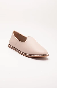 Forever & Always Womens Dalya Leather Slip On Flats