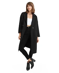 Belle & Bloom Womens Publisher Double-Breasted Wool Blend Coat