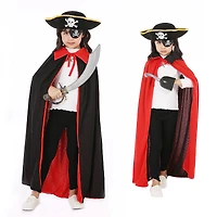 MyKids-USA Halloween Pirate Cape Hats Sets, Cape, Hat, Eye Patch.