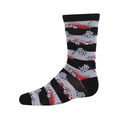 MeMoi Boys' Race Car Rayon from Bamboo Crew Socks