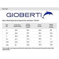 Gioberti Men's Multi-Stripe Short Sleeve Polo w/ Pocket