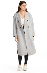 Belle & Bloom Womens Guestlist Oversized Wool Blend Double Breasted Coat