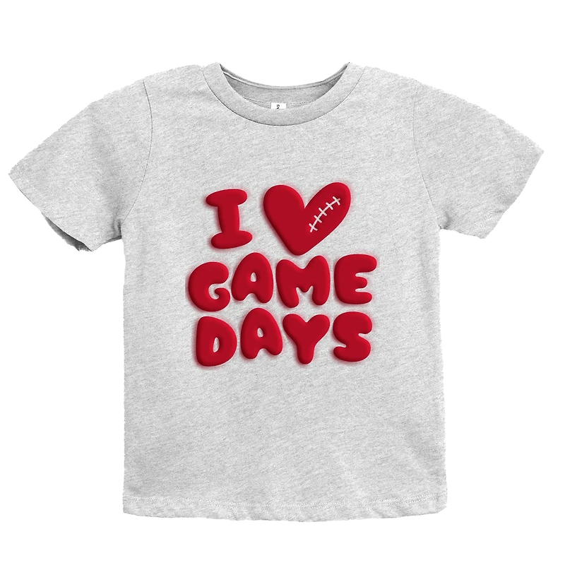 The Juniper Shop - Youth Short Sleeve Graphic T-Shirt I Love Game Days Puff Print