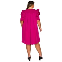 L I V D Women's Plus Zaya Pleated Swing Dress