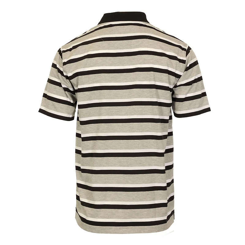 Gioberti Men's Regular Fit Stripe Short Sleeve Polo w/ Pocket