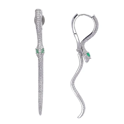 AGP PARIS Womens Diva Bold Snake Drop Earrings