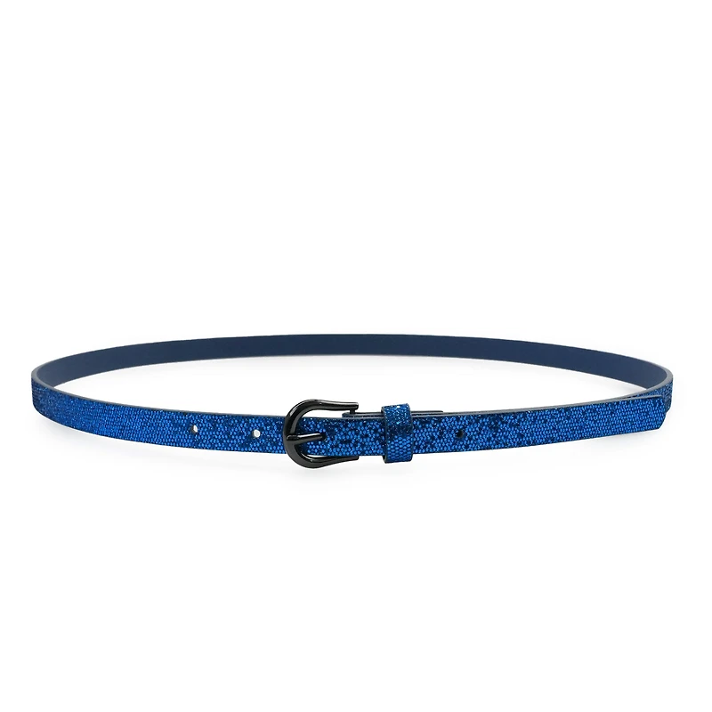 AGP PARIS Electric Blue Snake Print Women's Belt