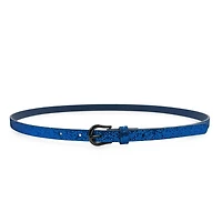 AGP PARIS Electric Blue Snake Print Women's Belt