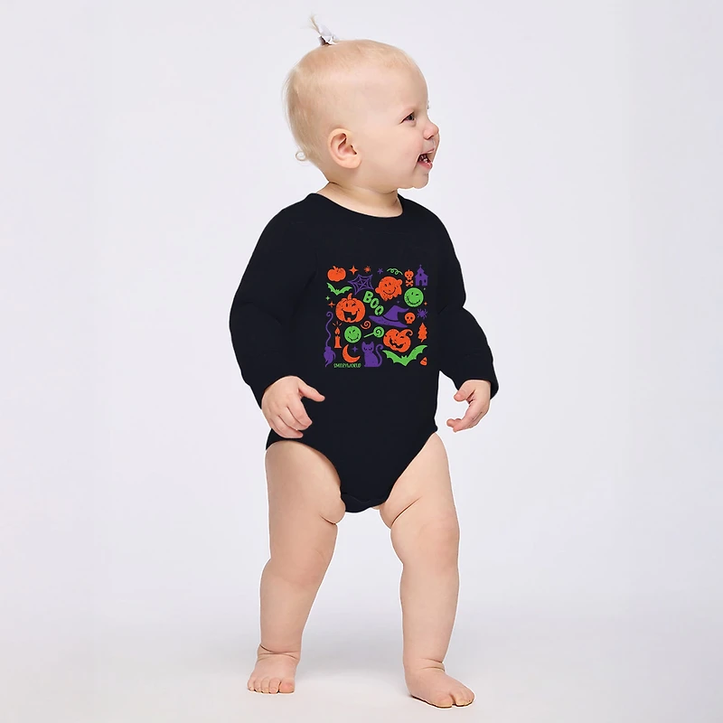 The Juniper Shop - Infant Fleece BodySuit SmileyWorld Halloween Silhouette