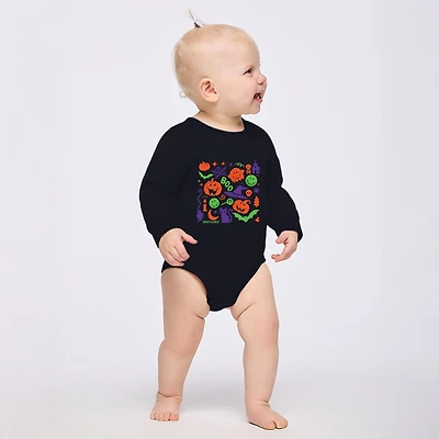 The Juniper Shop - Infant Fleece BodySuit SmileyWorld Halloween Silhouette
