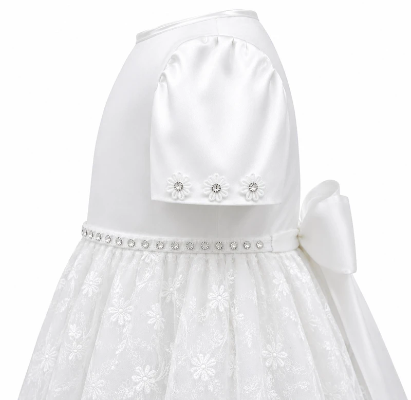 Laurenza's Baby Girls Heirloom Floral Lace Christening Gown with Bonnet