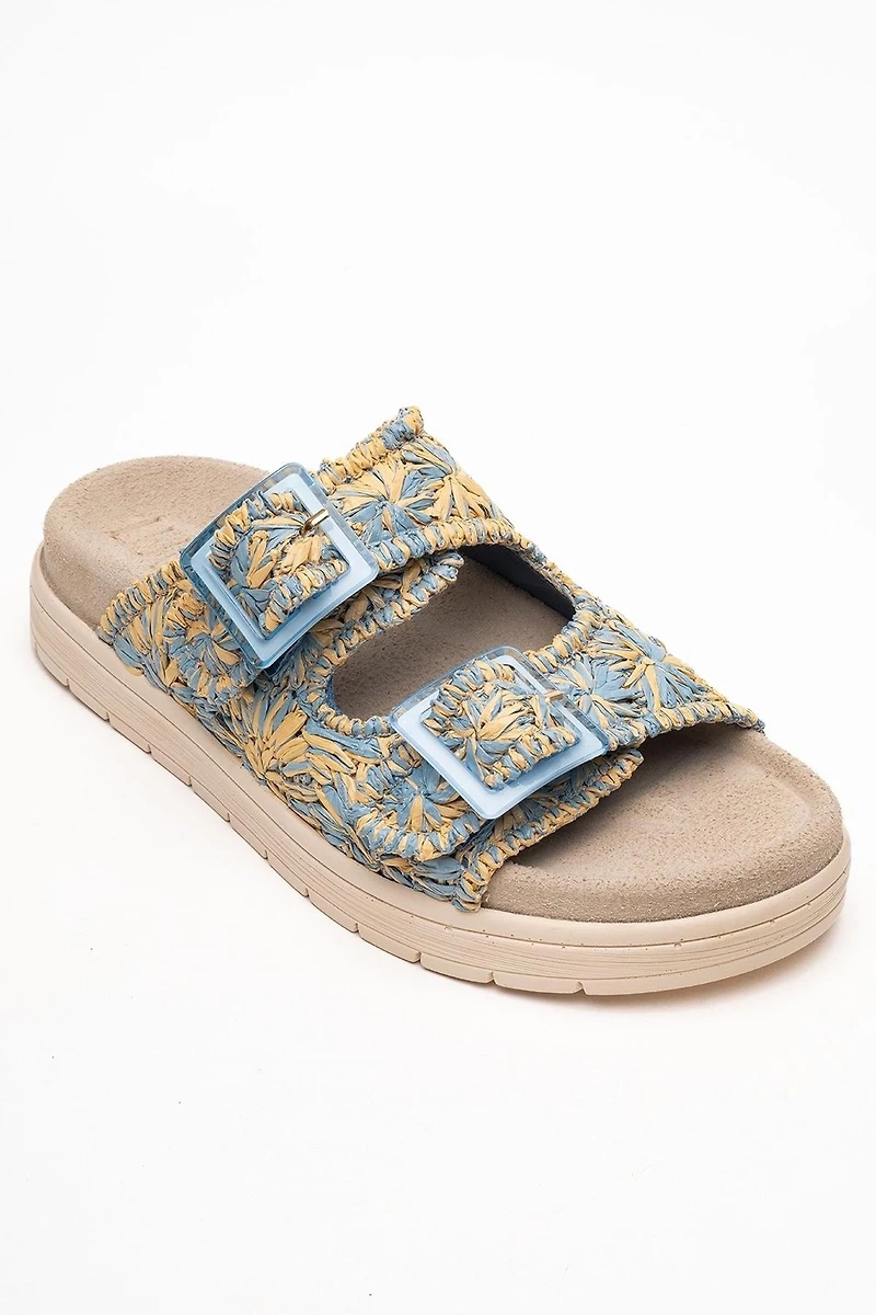 Forever & Always Womens Milana Leather Double‑Strap Sandals