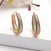 AGP PARIS Womens Diva Collection Cubic Zirconia Chic Hoop Earrings